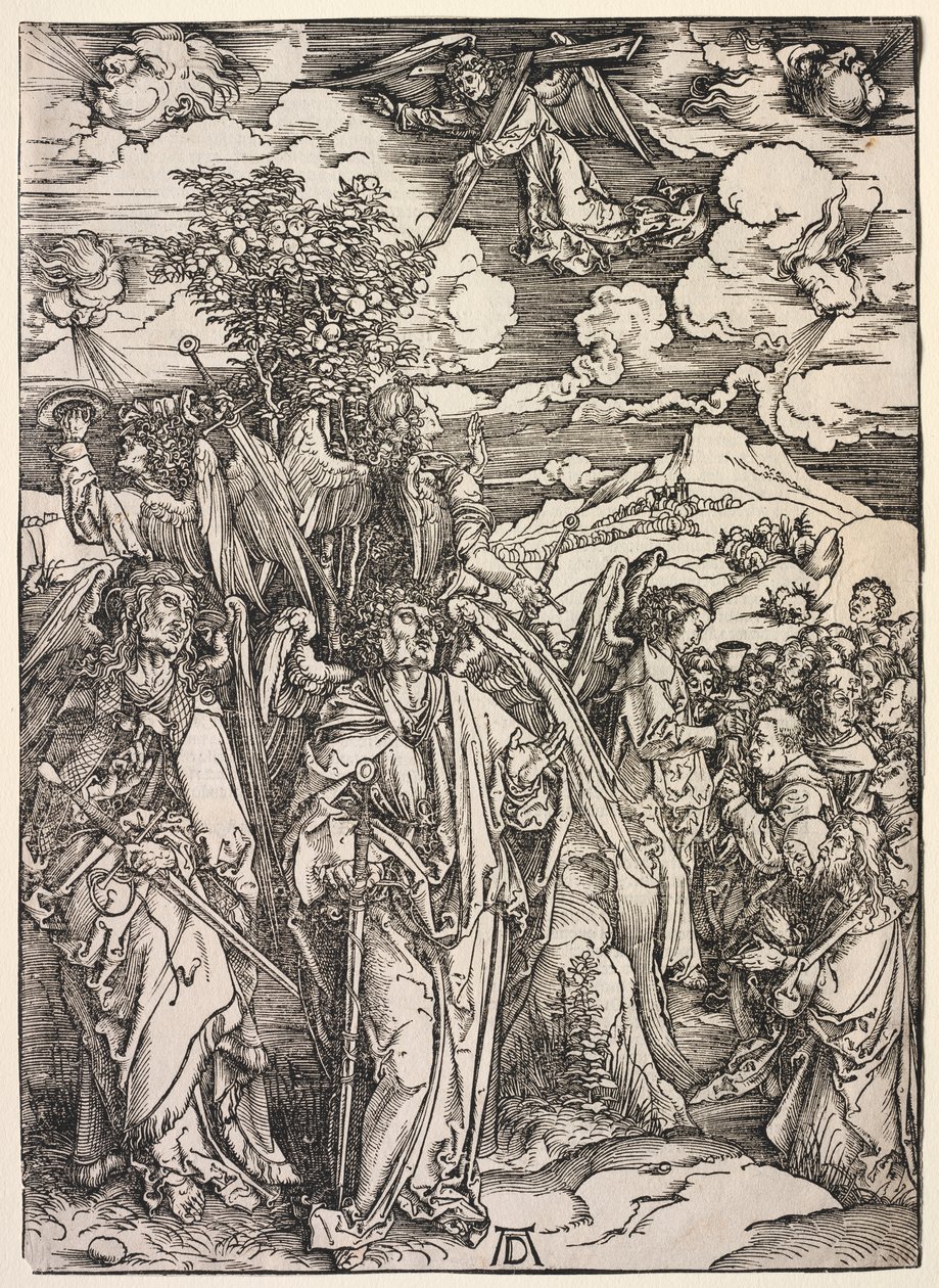 Revelación de San Juan: Cuatro ángeles sosteniendo los vientos de Albrecht Dürer