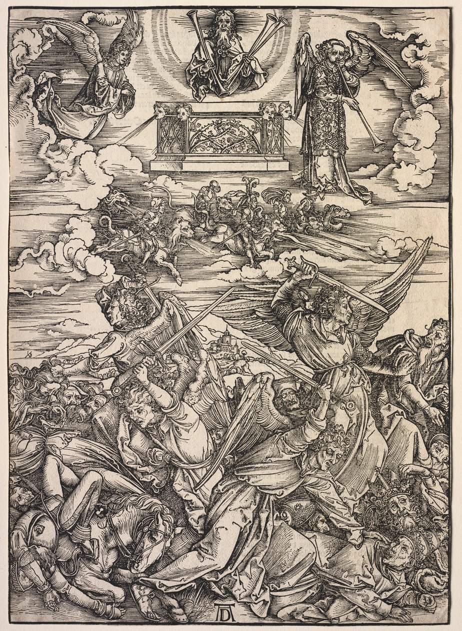 Revelación de San Juan: Los cuatro ángeles destructores de Albrecht Dürer