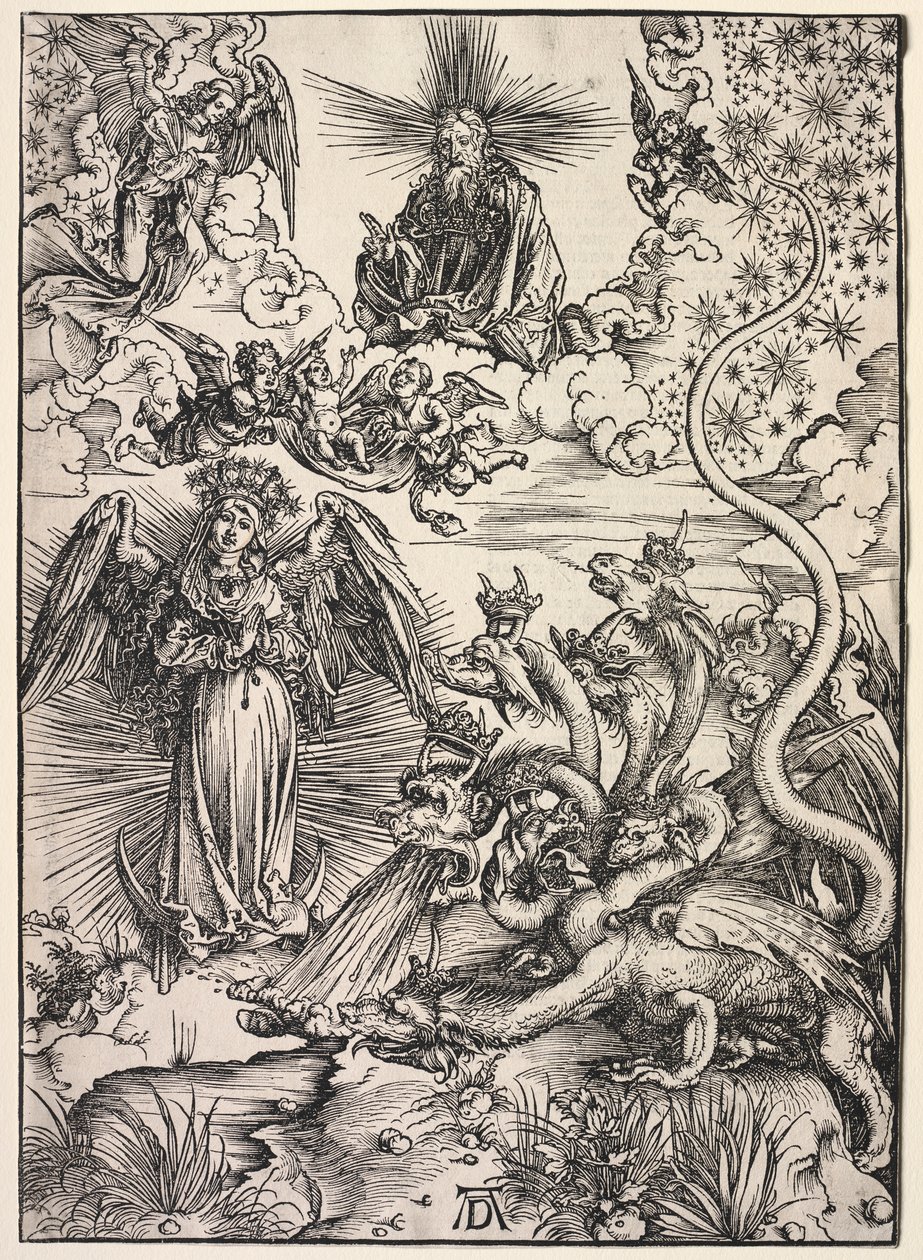 Revelación de San Juan: La mujer vestida del sol de Albrecht Dürer