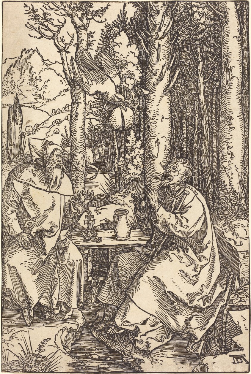 San Antonio y San Pablo en el desierto de Albrecht Dürer