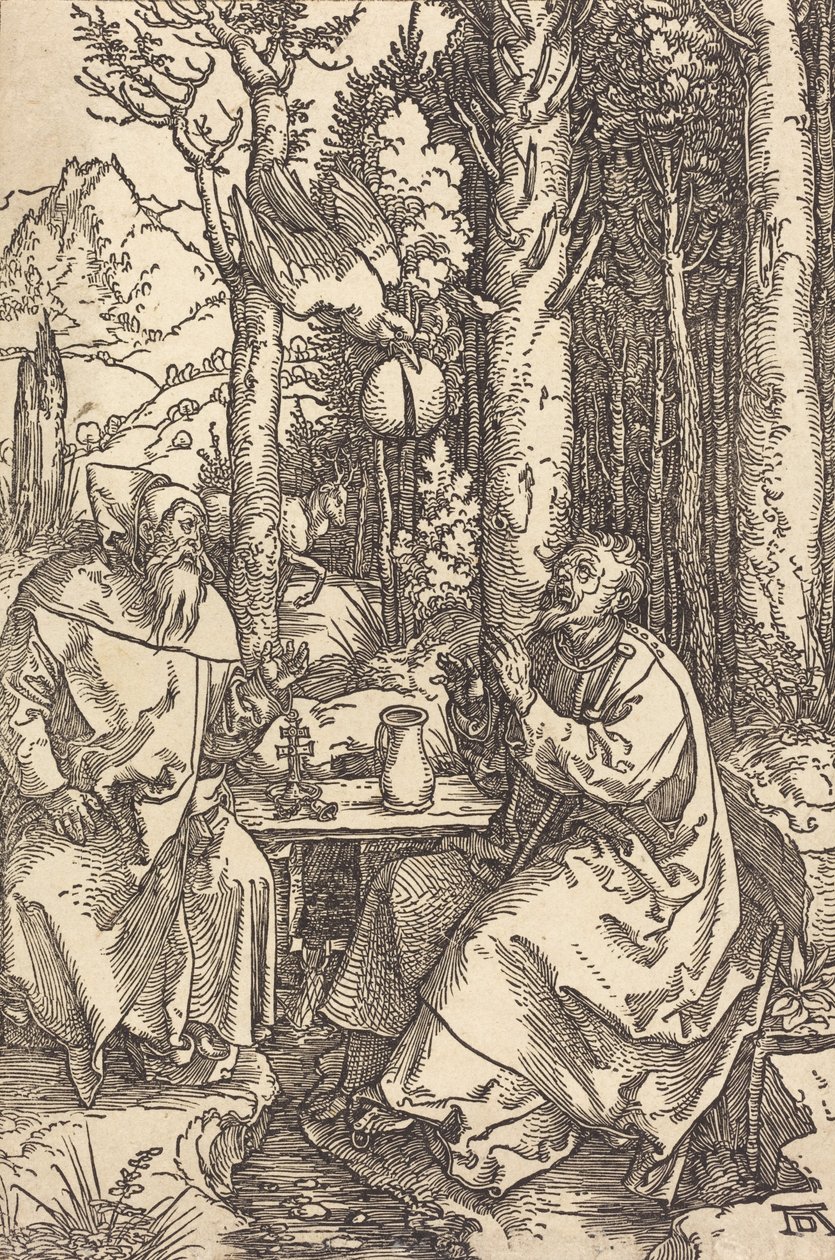 San Antonio y San Pablo en el desierto de Albrecht Dürer