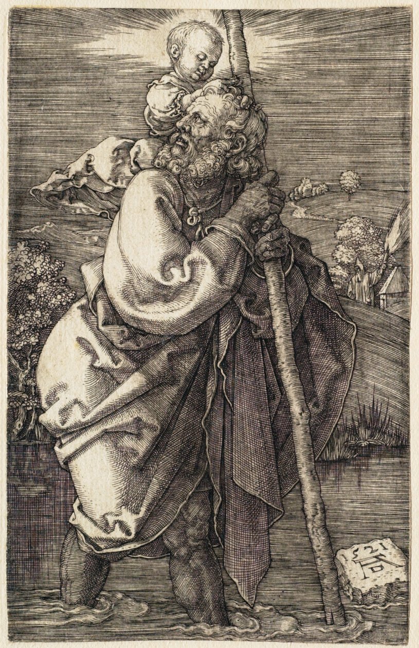 San Cristóbal mirando a la izquierda de Albrecht Dürer