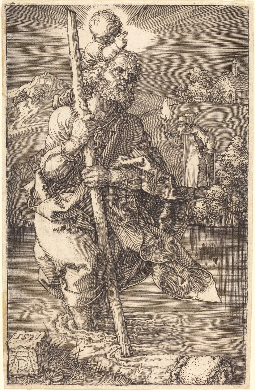 San Cristóbal mirando a la derecha de Albrecht Dürer