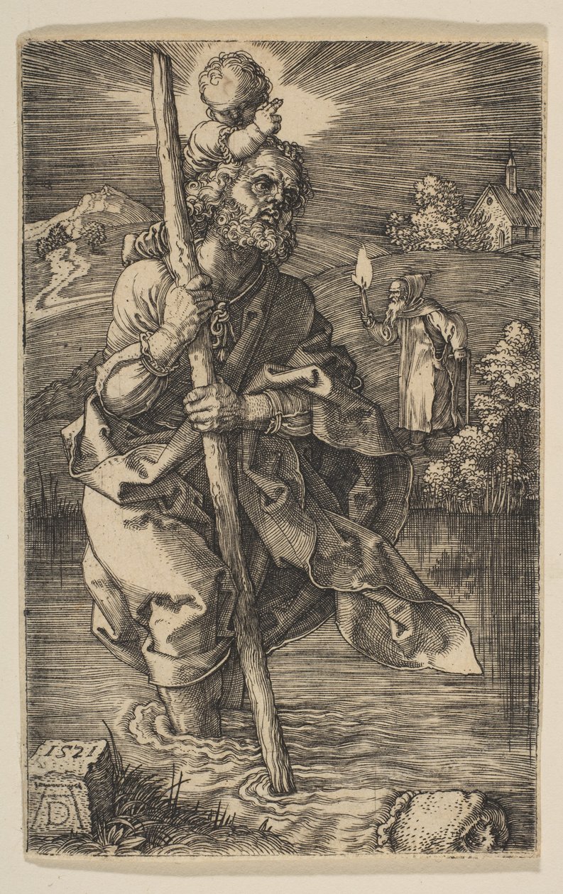 San Cristóbal mirando hacia la derecha de Albrecht Dürer