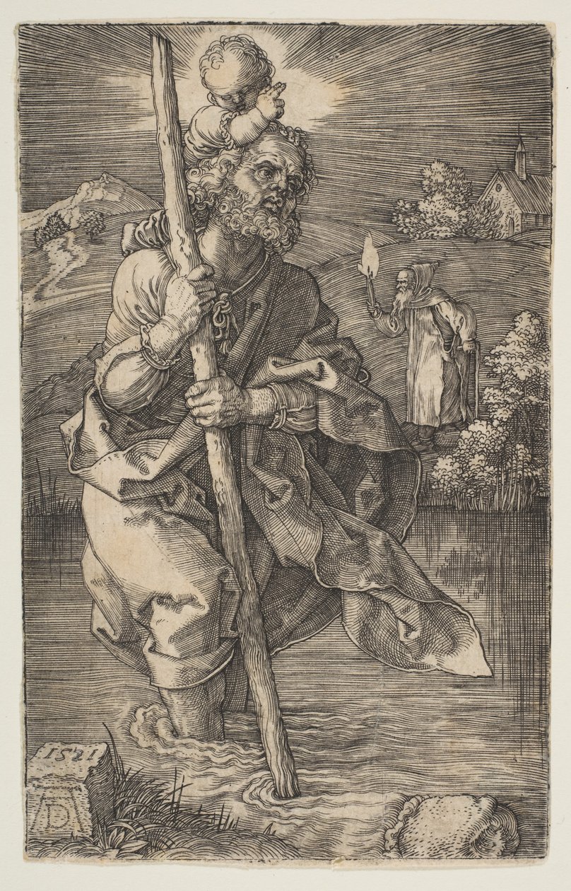 San Cristóbal mirando hacia la derecha de Albrecht Dürer