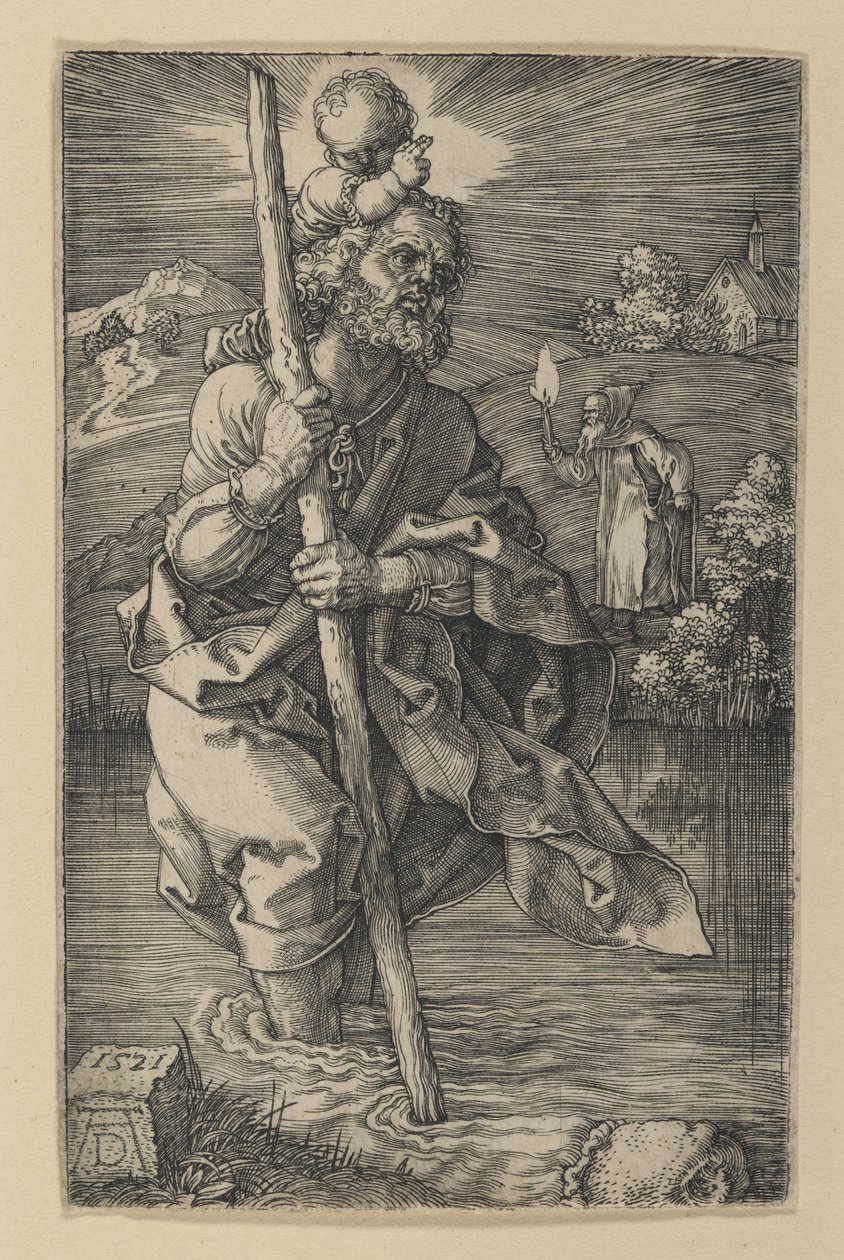 San Cristóbal mirando hacia la derecha de Albrecht Dürer