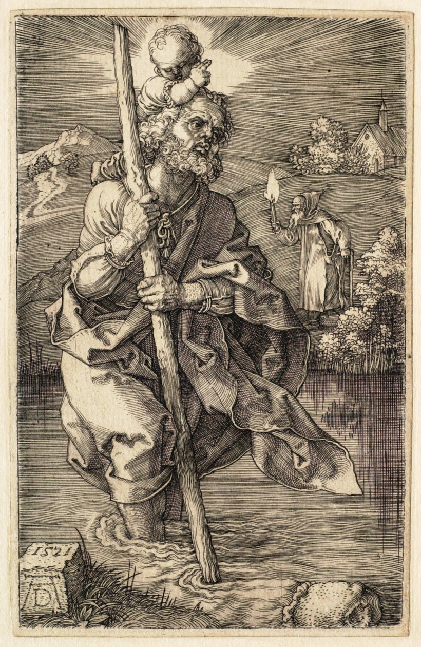 San Cristóbal mirando hacia la derecha de Albrecht Dürer