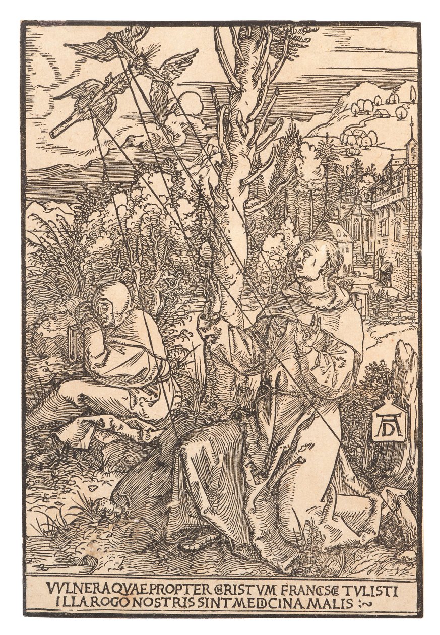San Francisco recibiendo los estigmas, c. 1505 de Albrecht Dürer