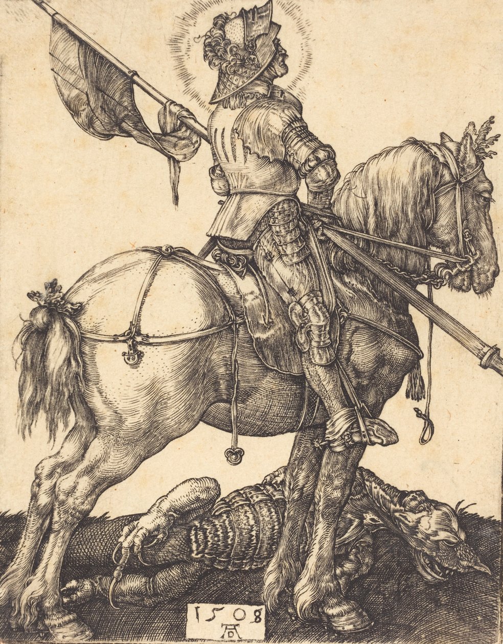 San Jorge a caballo, 1508 de Albrecht Dürer