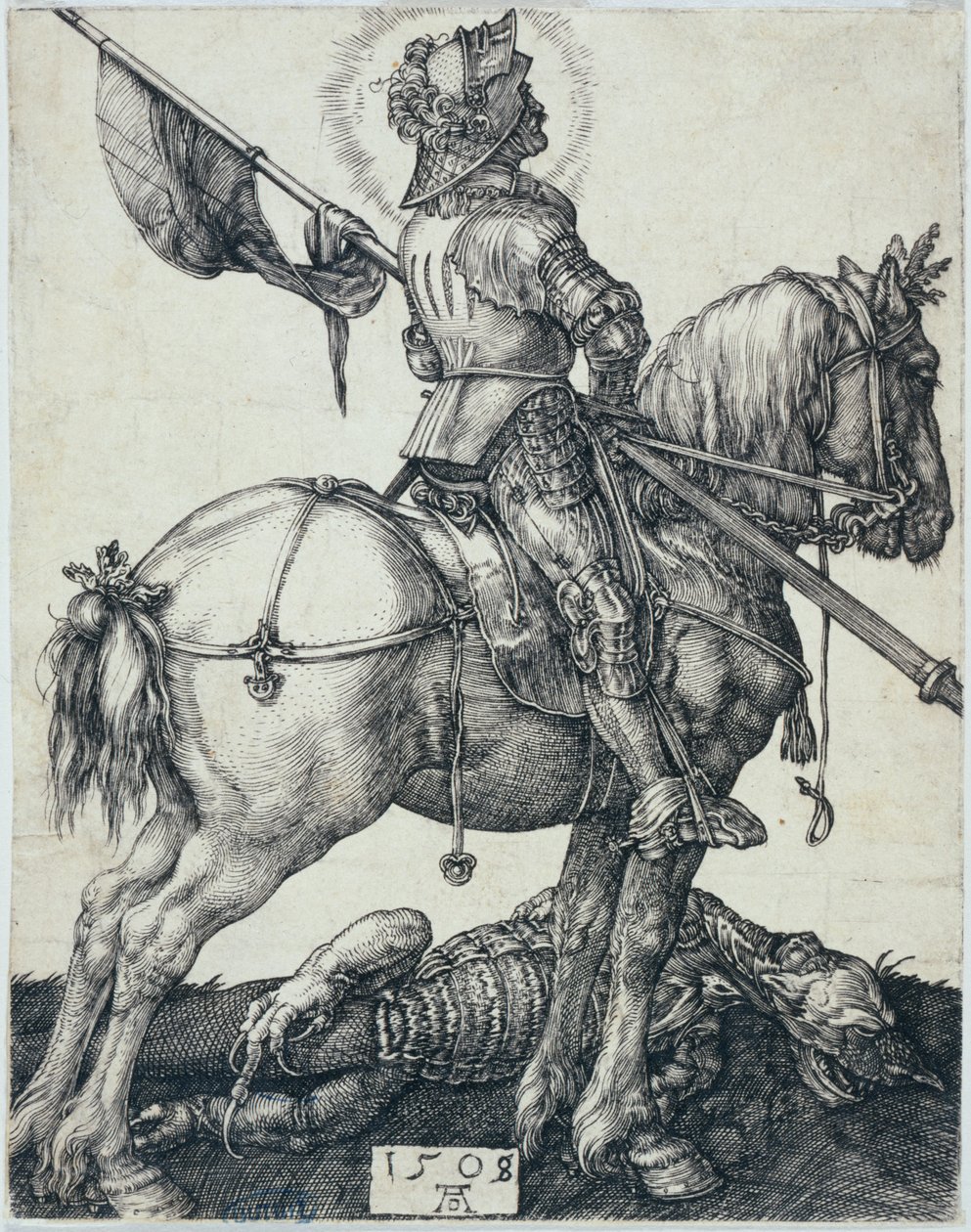 San Jorge a caballo (Bartsch 54) de Albrecht Dürer