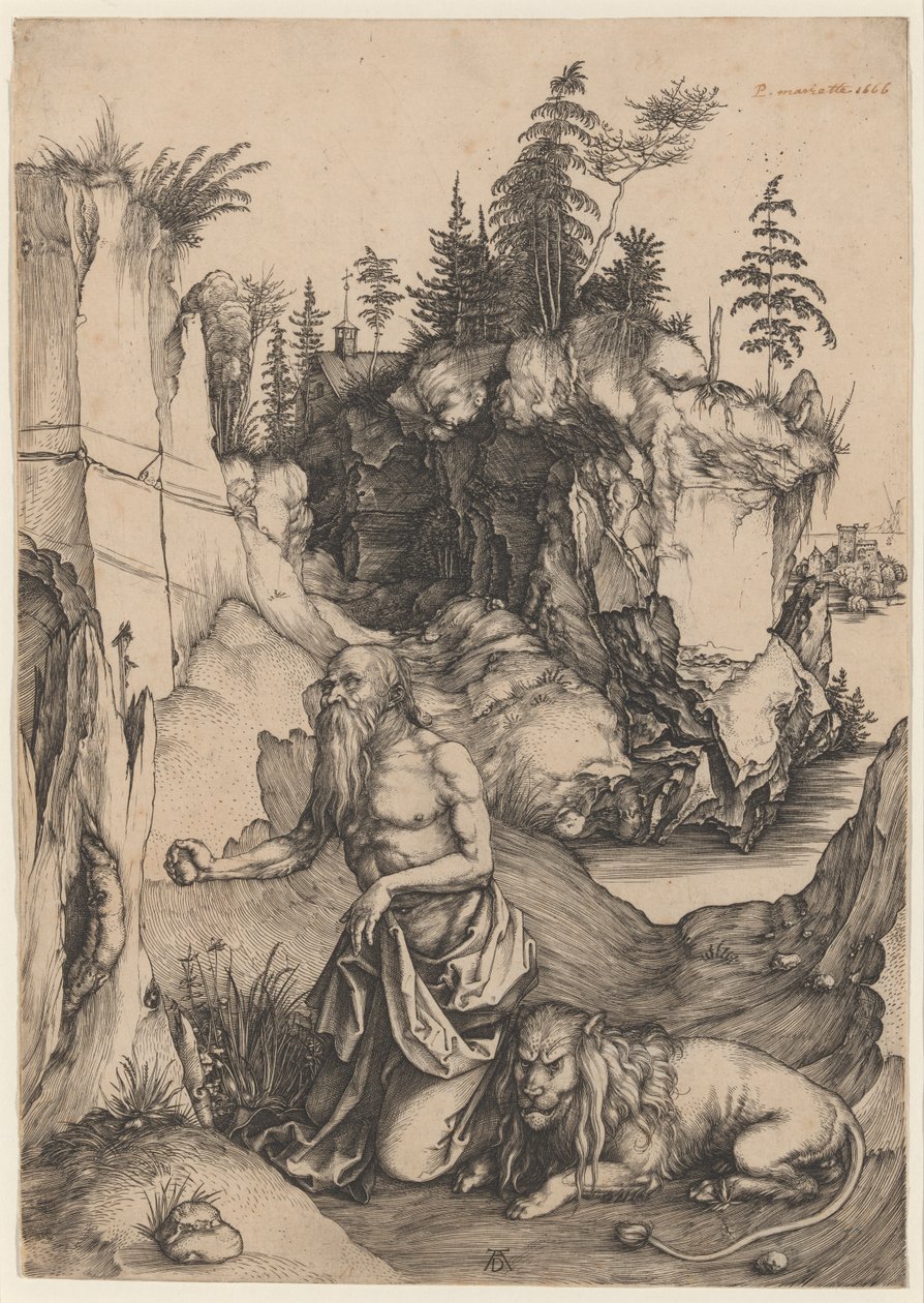 San Jerónimo penitente en el desierto de Albrecht Dürer