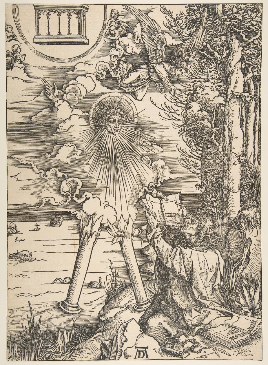 San Juan tragando el libro, de El Apocalipsis, Edición Latina de Albrecht Dürer