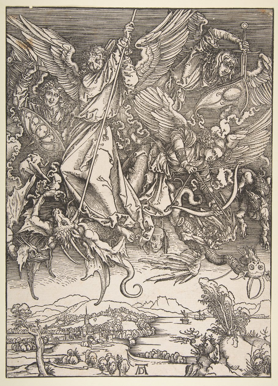 San Miguel luchando contra el dragón, de «El Apocalipsis» de Albrecht Dürer