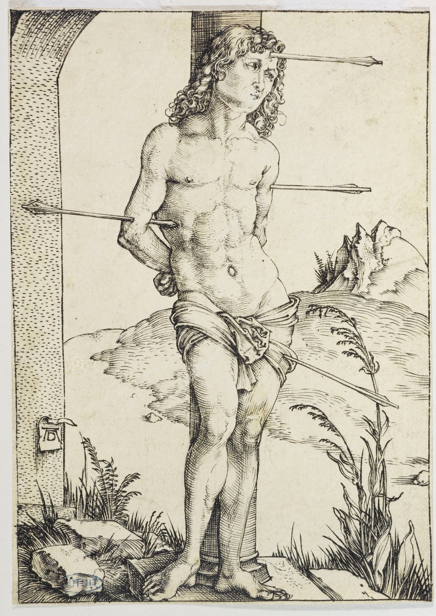 San Sebastián atado a una columna (Bartsch 56) de Albrecht Dürer