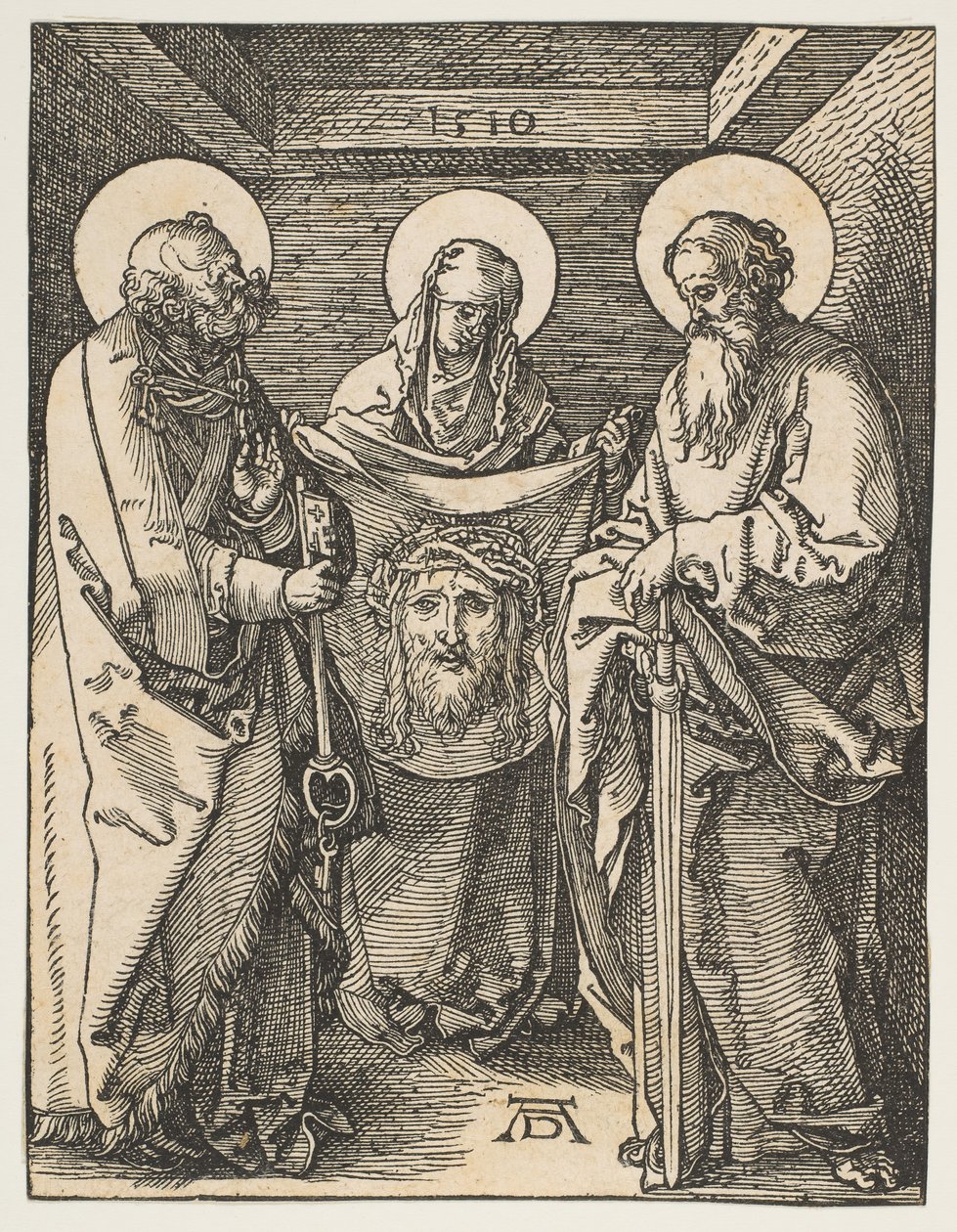Santa Verónica entre San Pedro y San Pablo, de La pequeña pasión, 1510 de Albrecht Dürer