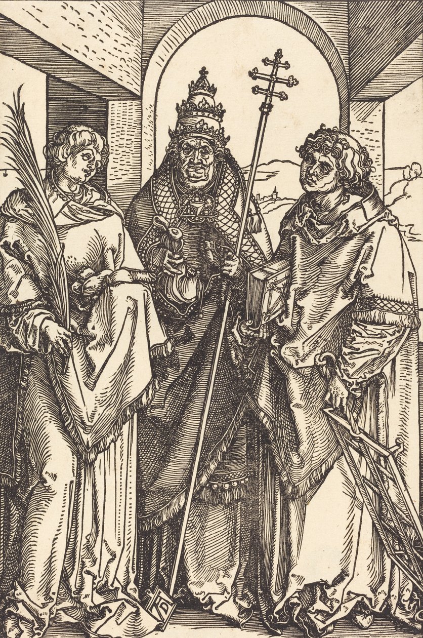 Santos Esteban, Sixto y Lorenzo, probablemente c. 1504-1505 de Albrecht Dürer