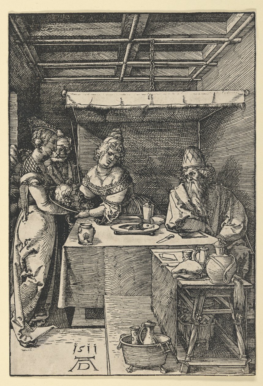 Salomé entrega la cabeza de San Juan el Bautista a su madre, Herodías de Albrecht Dürer