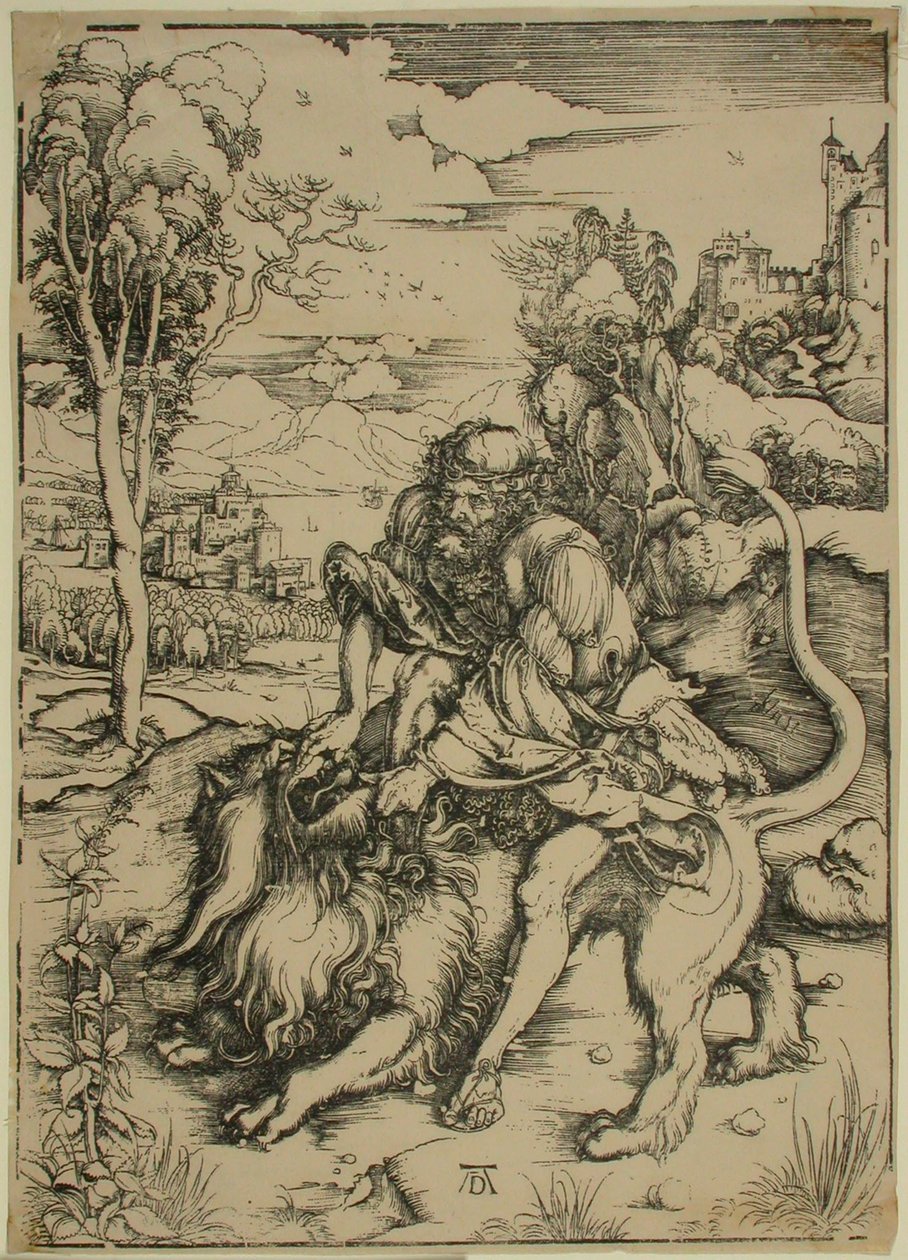 Sansón luchando contra el león de Albrecht Dürer
