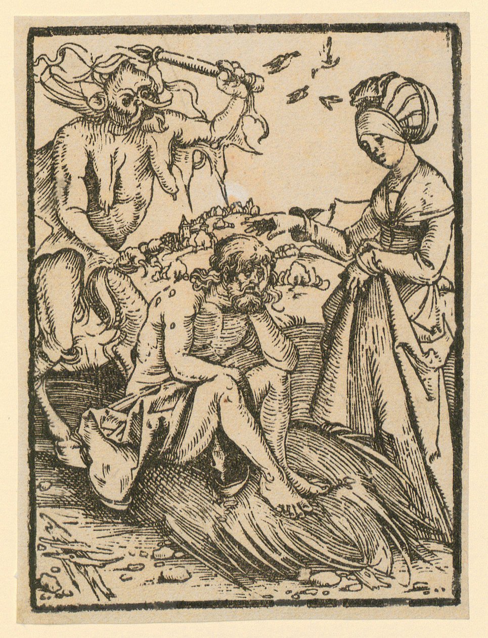 Satanás azota a Job de Albrecht Dürer