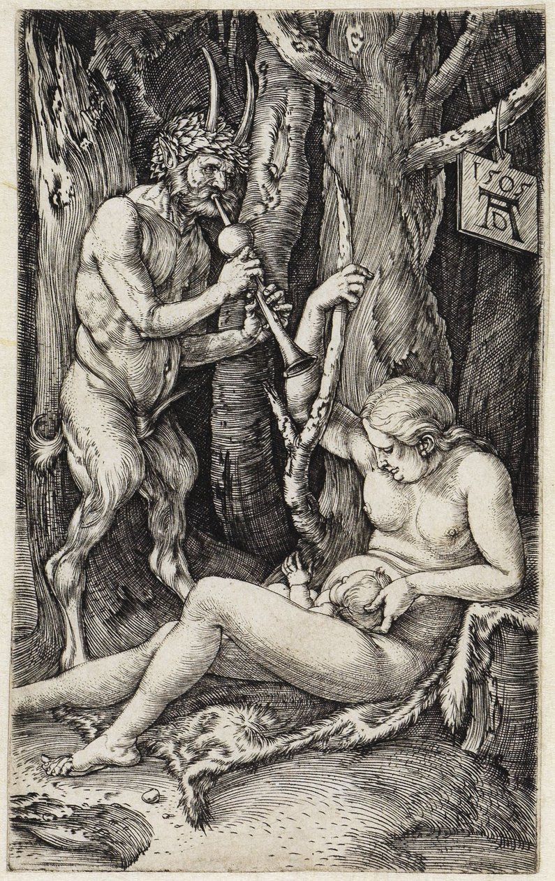 Sátiro y ninfa (La familia del sátiro) de Albrecht Dürer