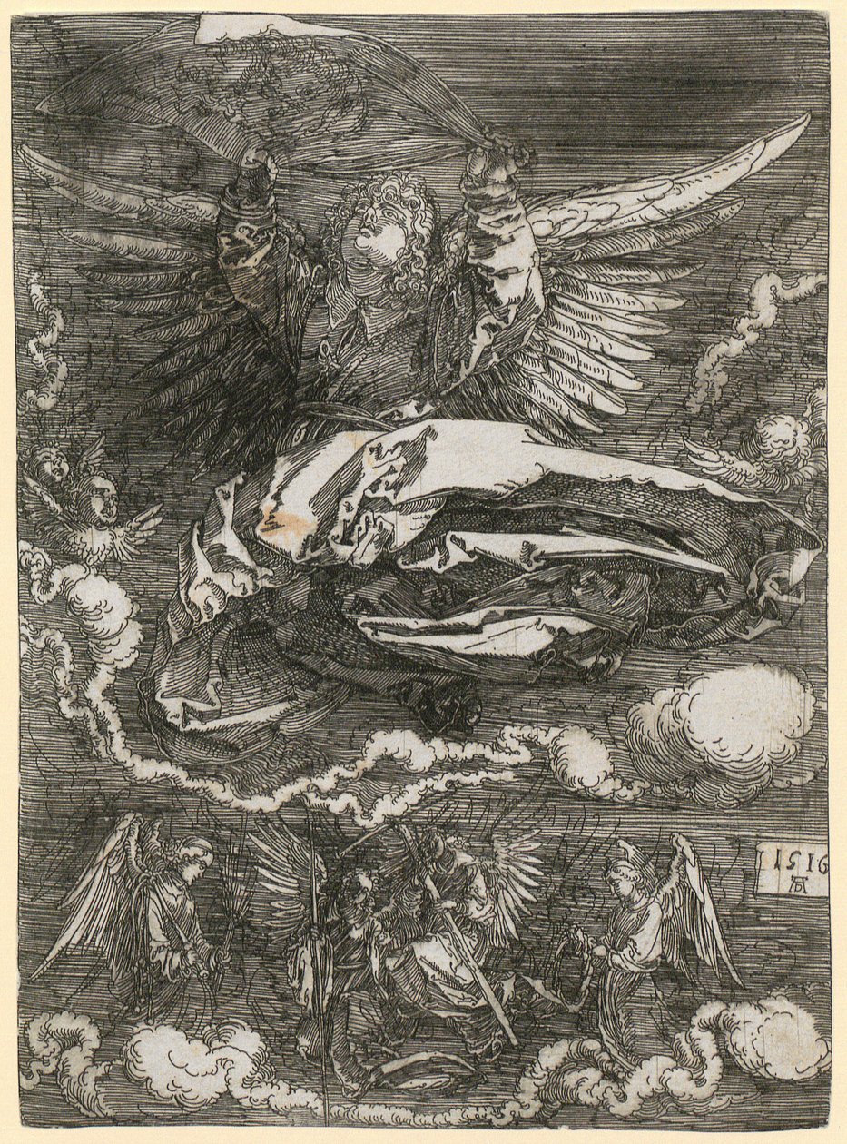 Paño de sudor sostenido por un ángel de Albrecht Dürer