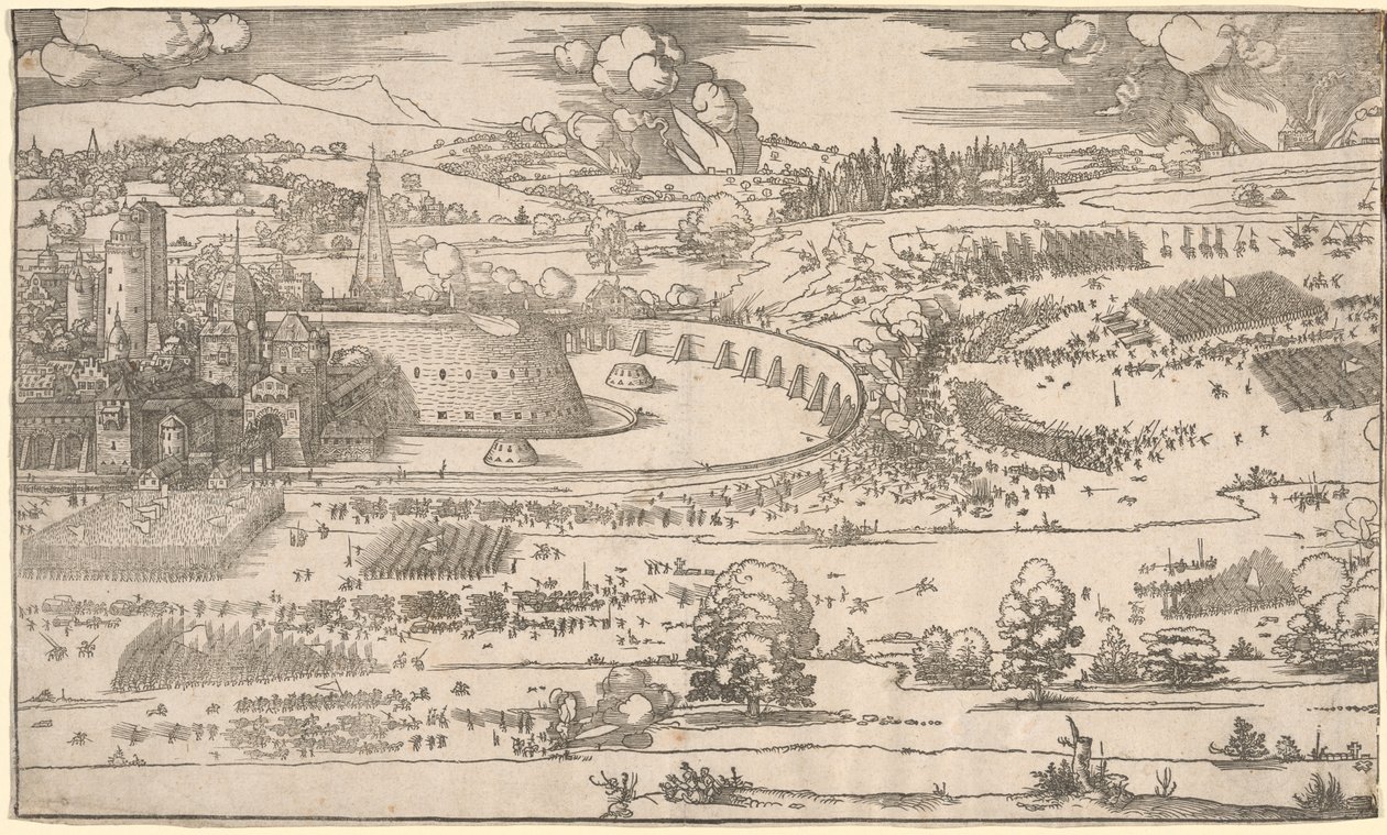 Asedio de una fortaleza: Parte derecha de Albrecht Dürer