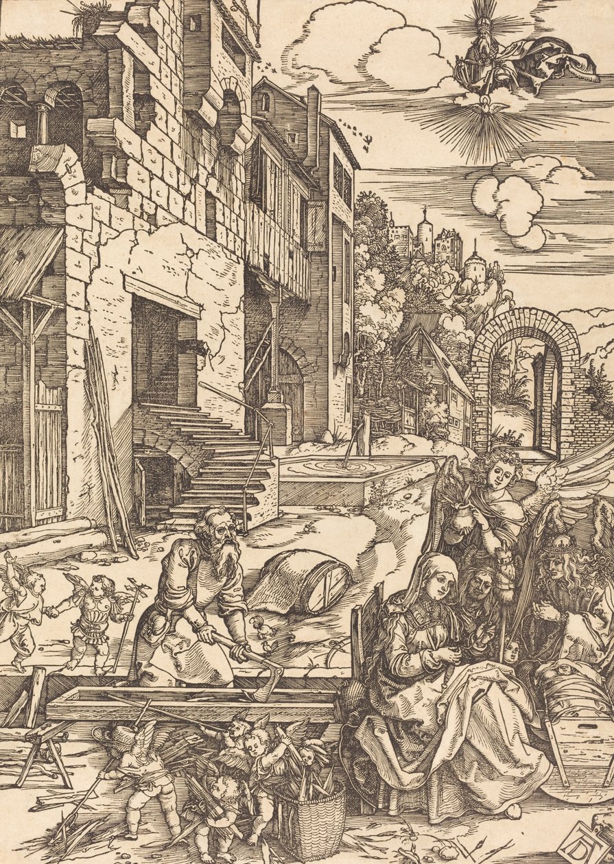 Estancia de la Sagrada Familia en Egipto, c. 1504 de Albrecht Dürer