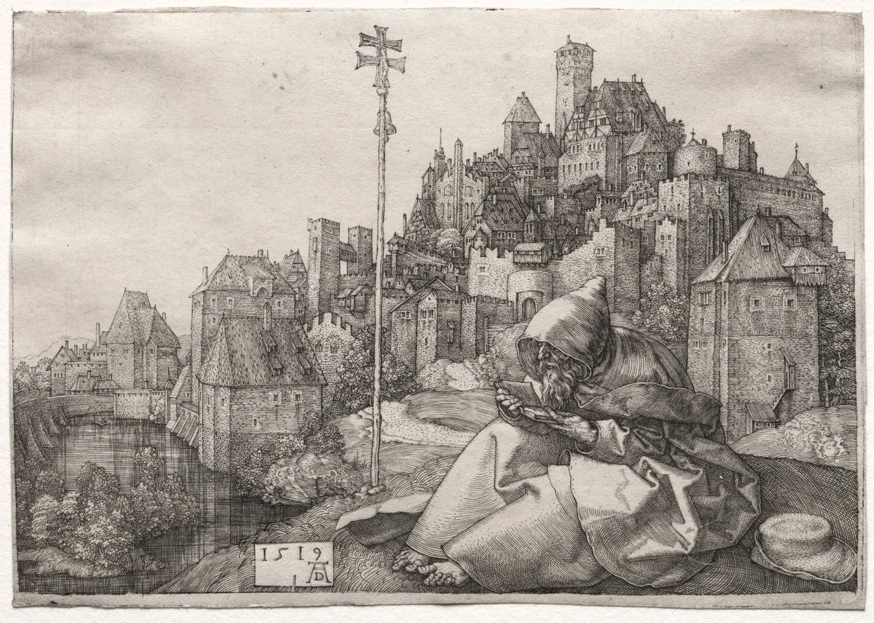 San Antonio leyendo de Albrecht Dürer