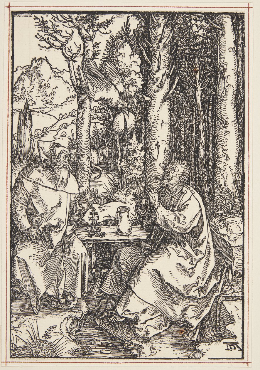 San Antonio visita a San Pablo en el desierto de Albrecht Dürer
