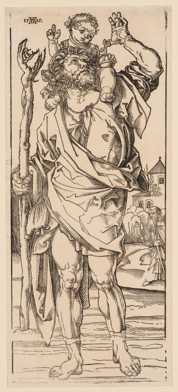 San Cristóbal cruzando el arroyo, 1528 de Albrecht Dürer