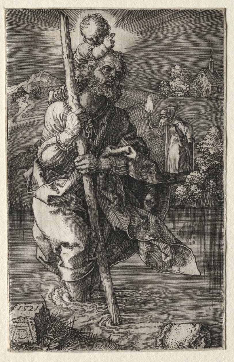 San Cristóbal, mirando hacia la derecha de Albrecht Dürer