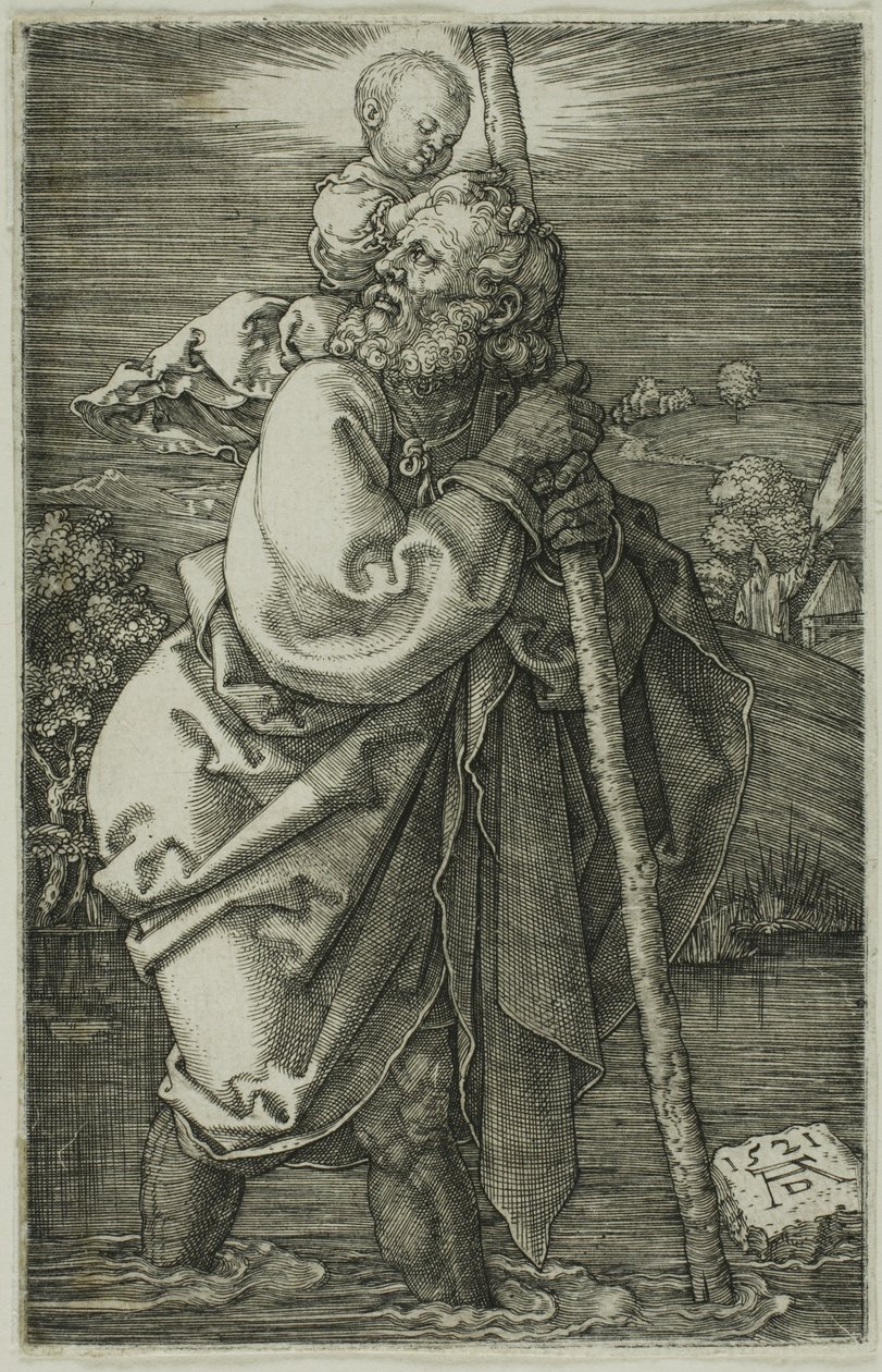 San Cristóbal mirando a la izquierda de Albrecht Dürer