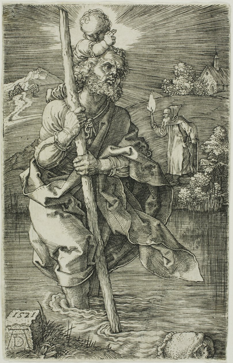 San Cristóbal mirando a la derecha de Albrecht Dürer