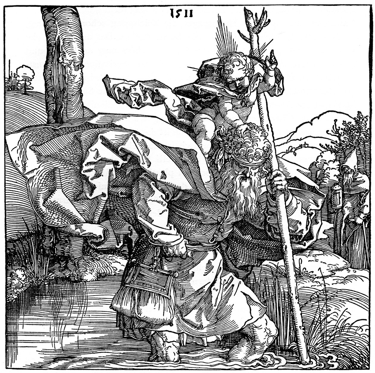 San Cristóbal llevando al Niño Cristo, 1511, 1936 de Albrecht Dürer