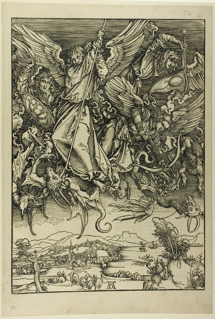 San Miguel luchando contra el dragón, de El Apocalipsis de Albrecht Dürer