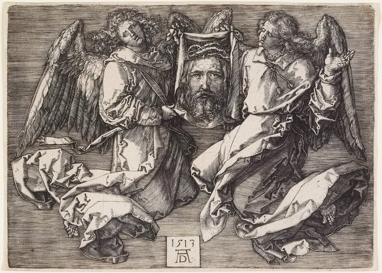El sudario, presentado por dos ángeles de Albrecht Dürer