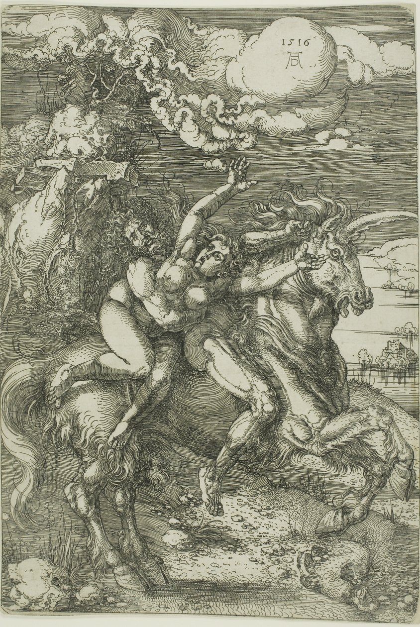 El Rapto de Proserpina en un Unicornio de Albrecht Dürer