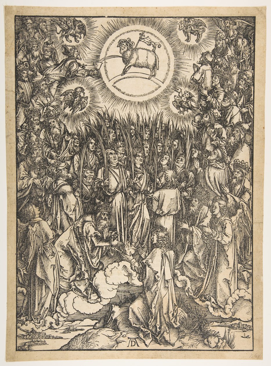 La adoración del Cordero, de El Apocalipsis, Edición Latina, 1511 de Albrecht Dürer