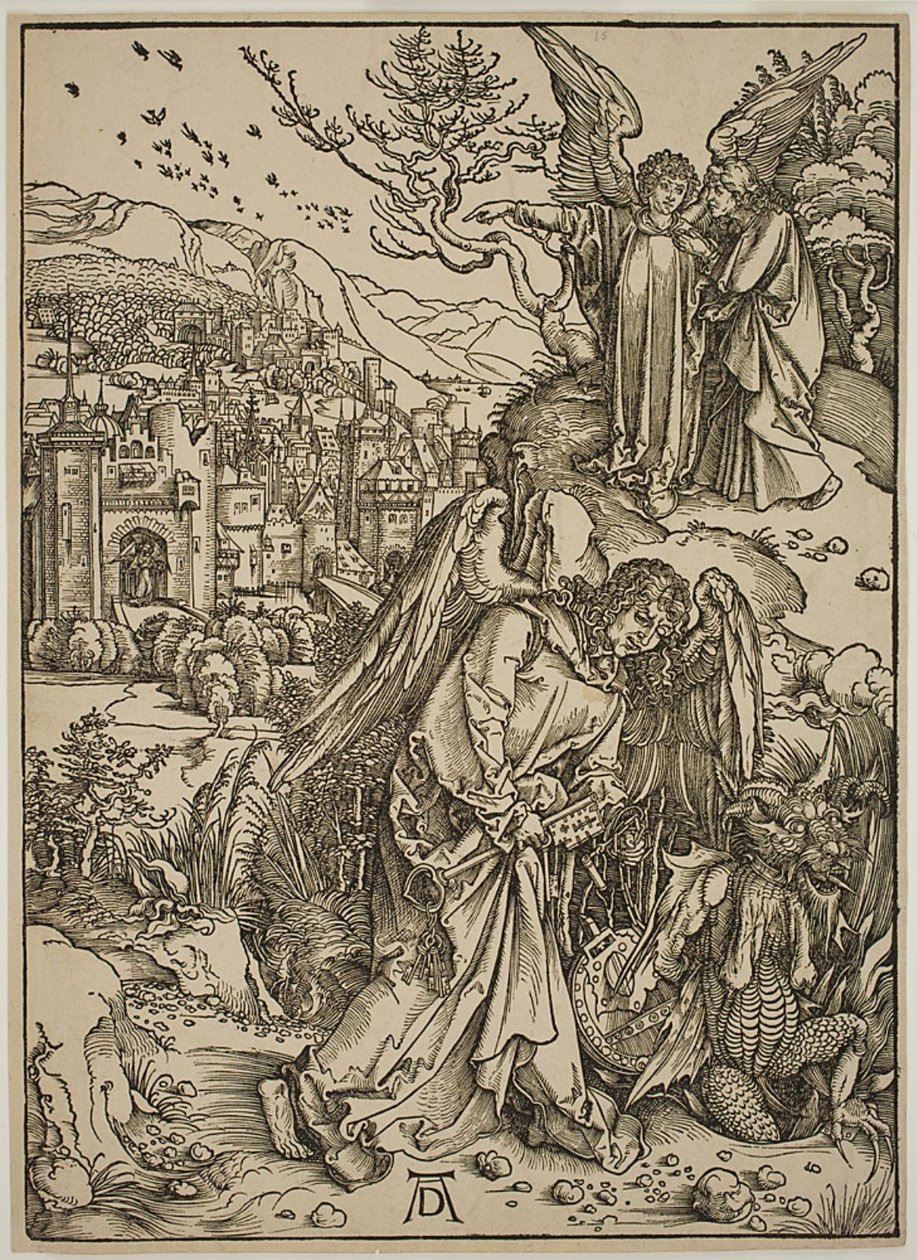 El ángel mostrando a San Juan la Nueva Jerusalén de Albrecht Dürer