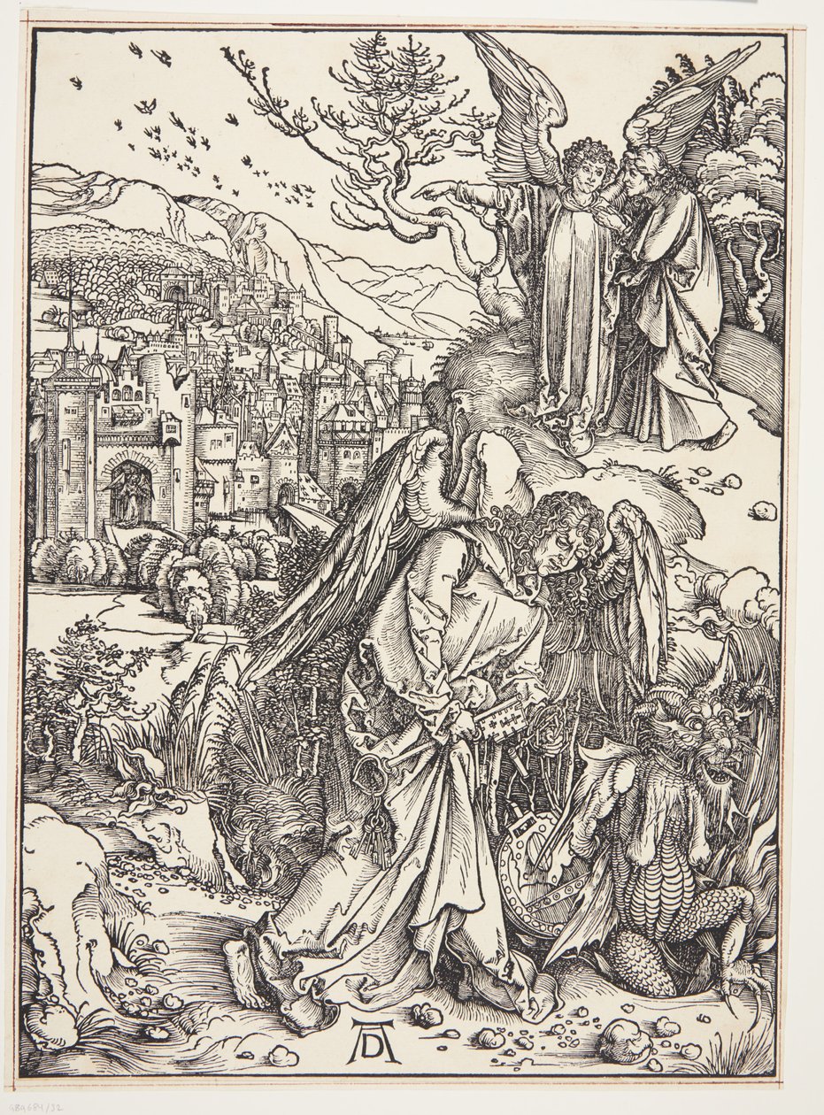 El ángel mostrando a San Juan la Nueva Jerusalén de Albrecht Dürer