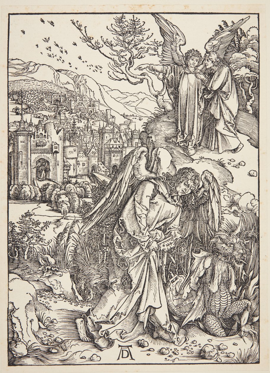 El ángel mostrando a San Juan la Nueva Jerusalén de Albrecht Dürer
