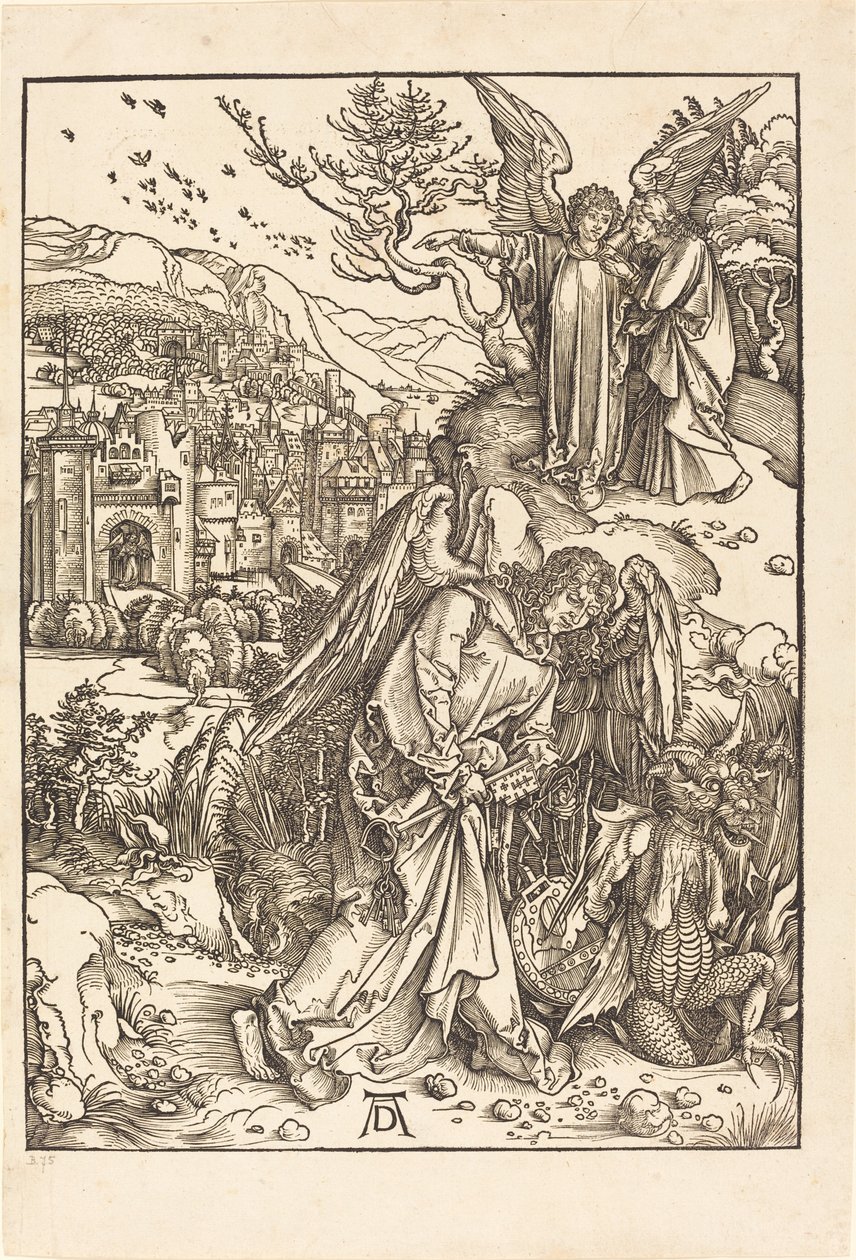 El ángel con la llave del abismo de Albrecht Dürer
