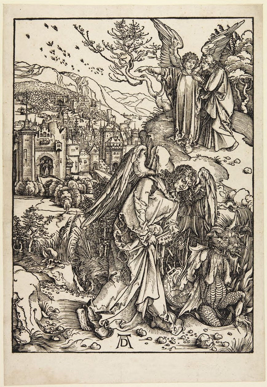 El ángel con la llave del abismo de Albrecht Dürer