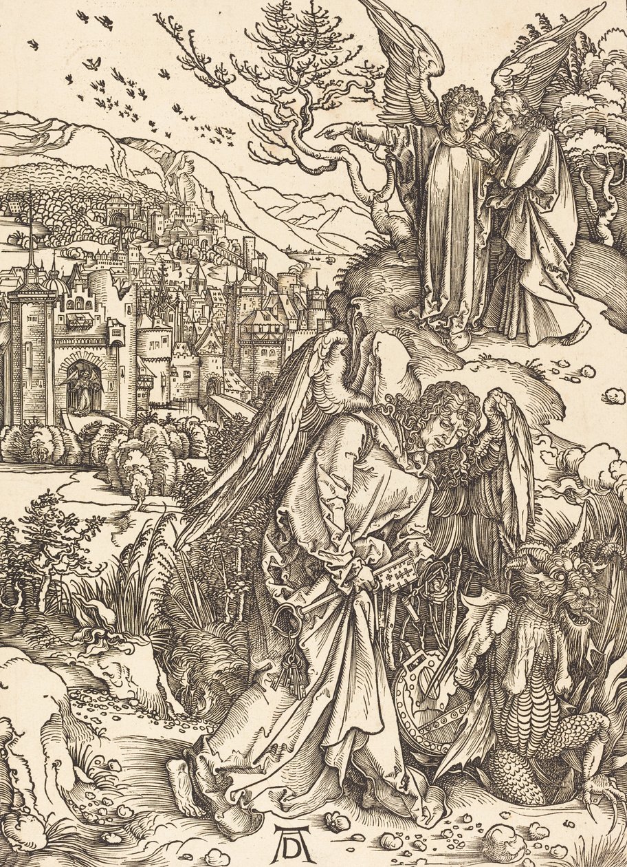 El ángel con la llave del abismo, 1498 de Albrecht Dürer