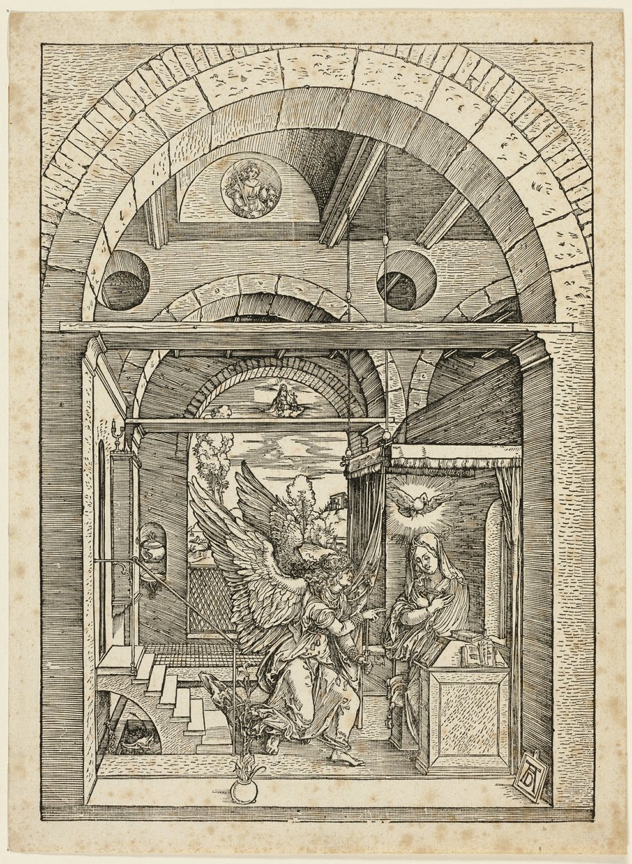 La Anunciación, de La vida de la Virgen de Albrecht Dürer