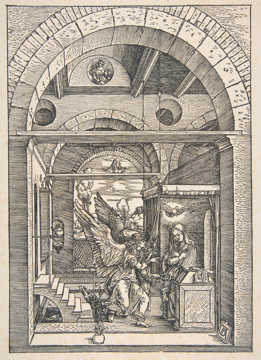 La Anunciación, de «La vida de la Virgen» de Albrecht Dürer