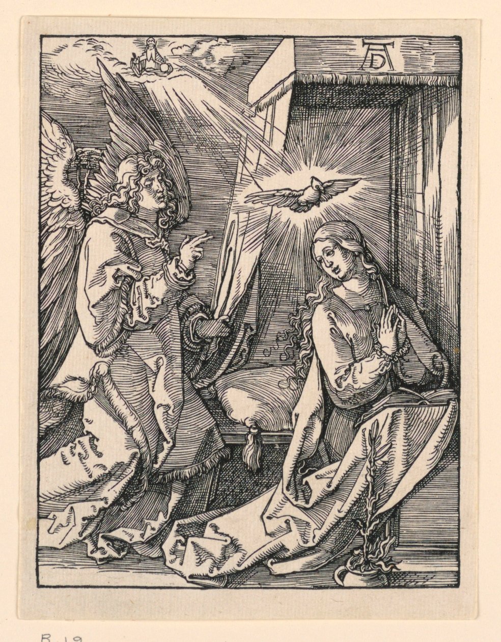 La Anunciación, de la serie La Pequeña Pasión de Albrecht Dürer