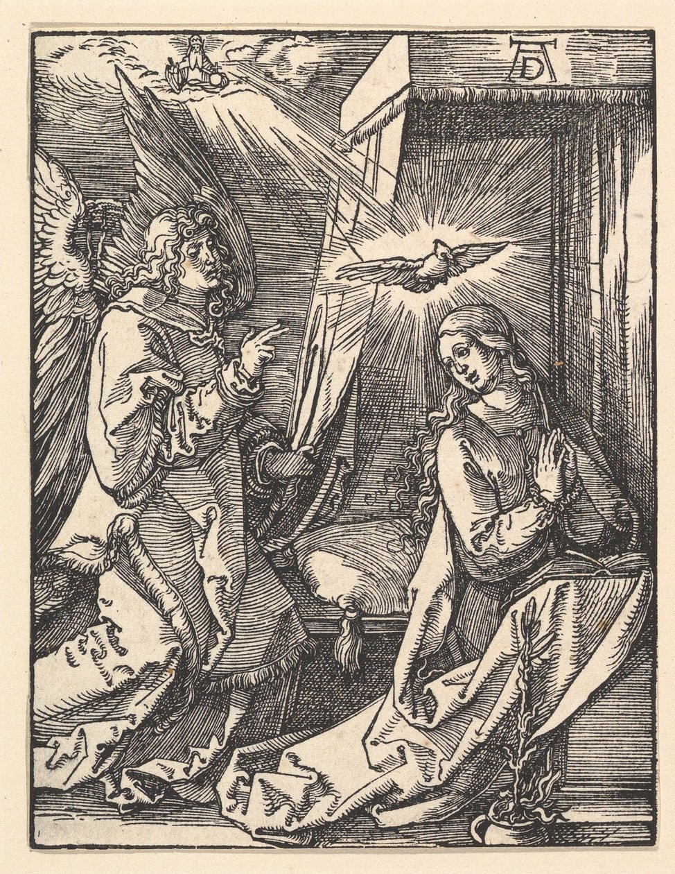 La Anunciación, de «La pequeña Pasión» de Albrecht Dürer
