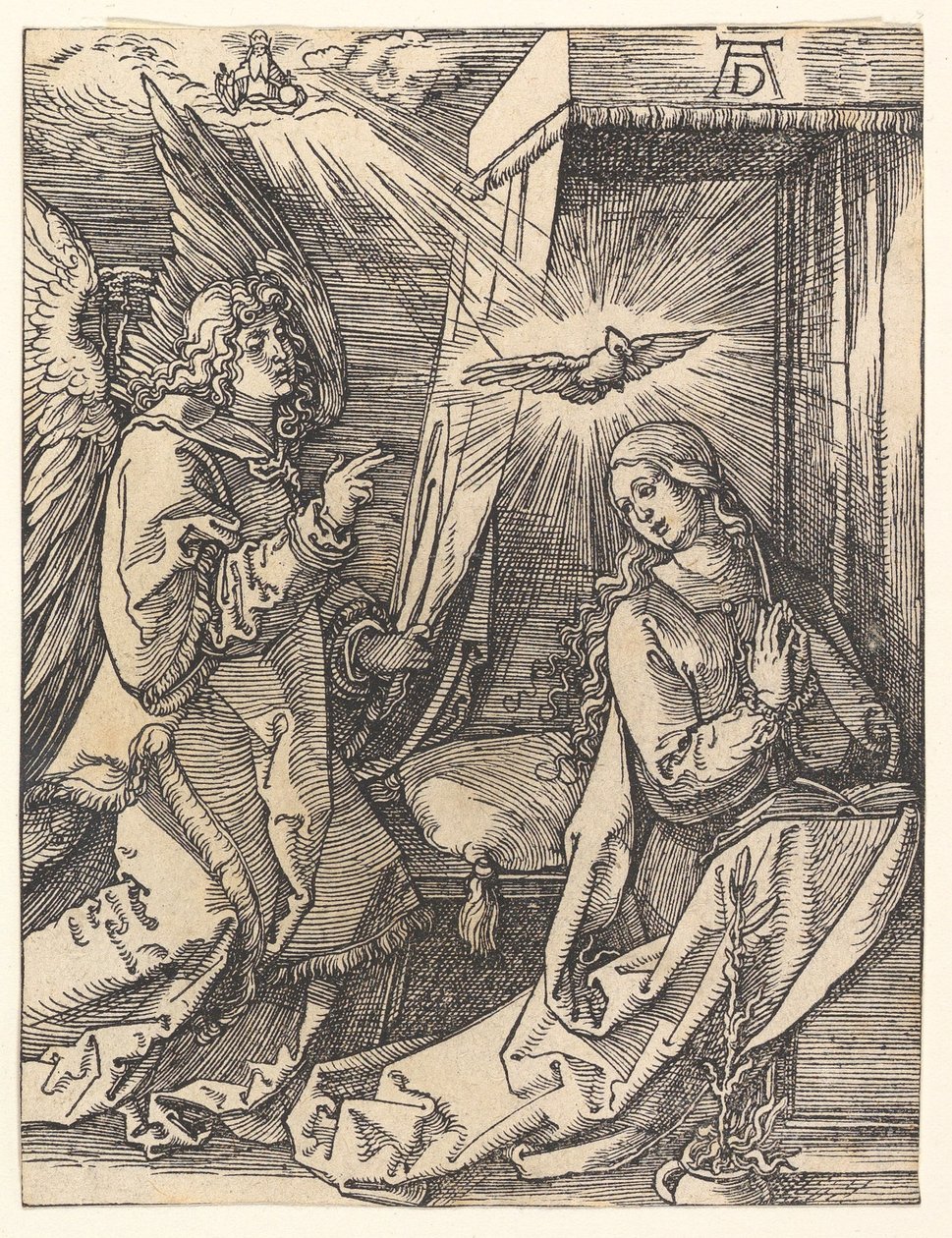 La Anunciación, de «La Pequeña Pasión» de Albrecht Dürer