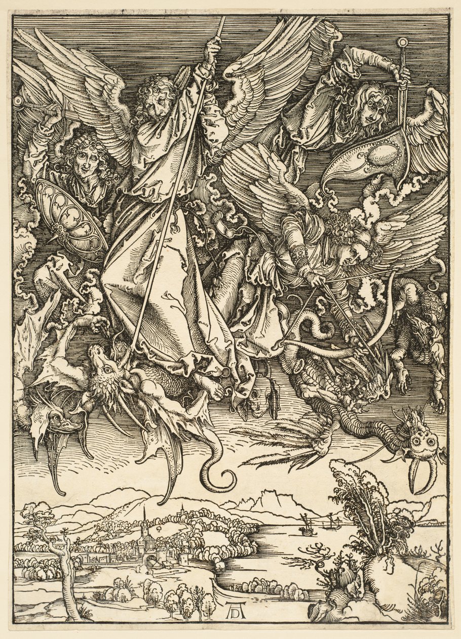 El Apocalipsis: san Miguel luchando contra el dragón de Albrecht Dürer